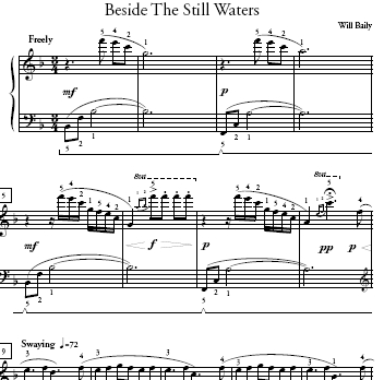 Beside The Still Waters Sheet Music and Sound Files for Piano Students